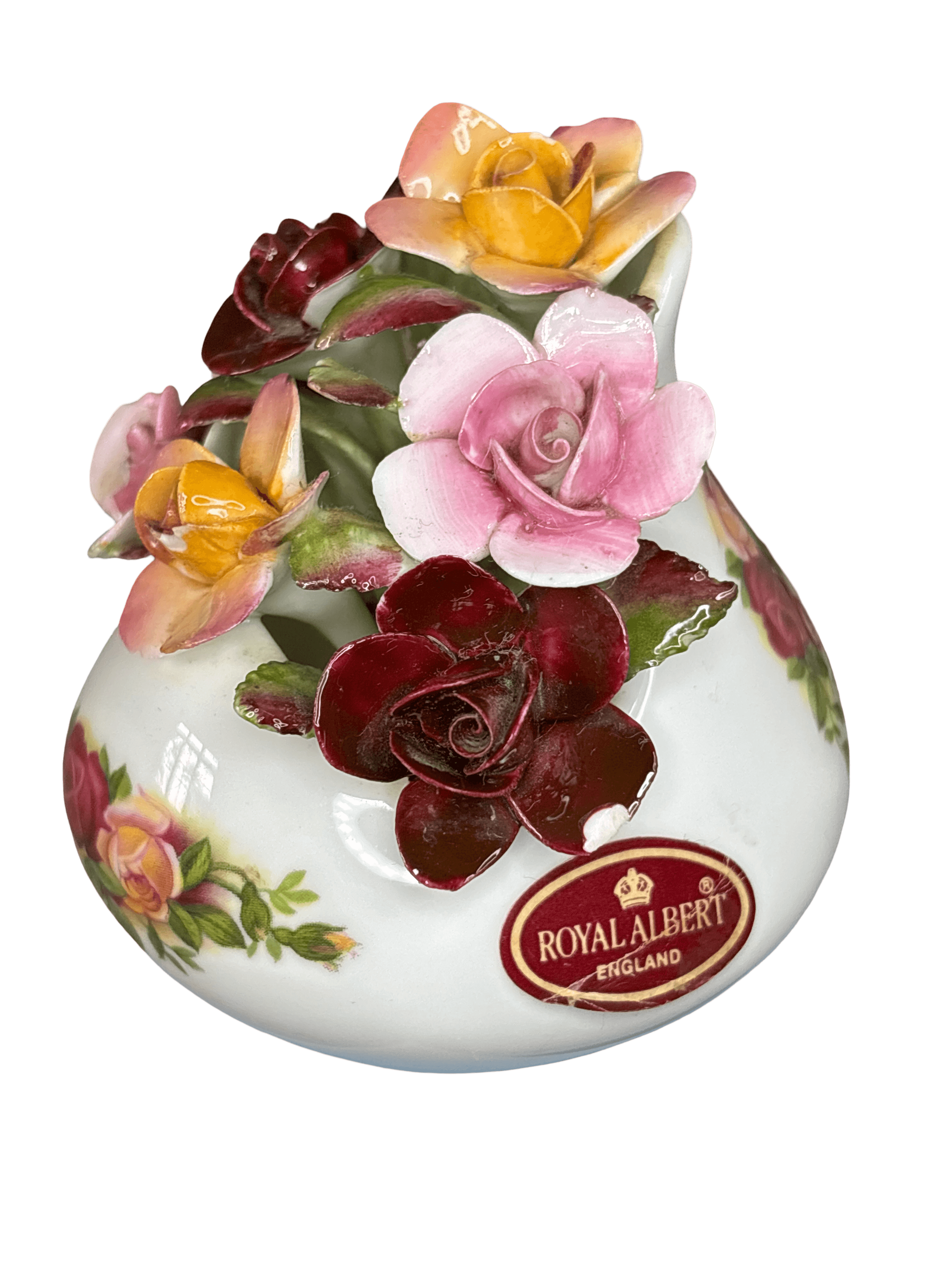 Royal Albert Old English Rose Decorative Posy Bowl with Applied Flowers